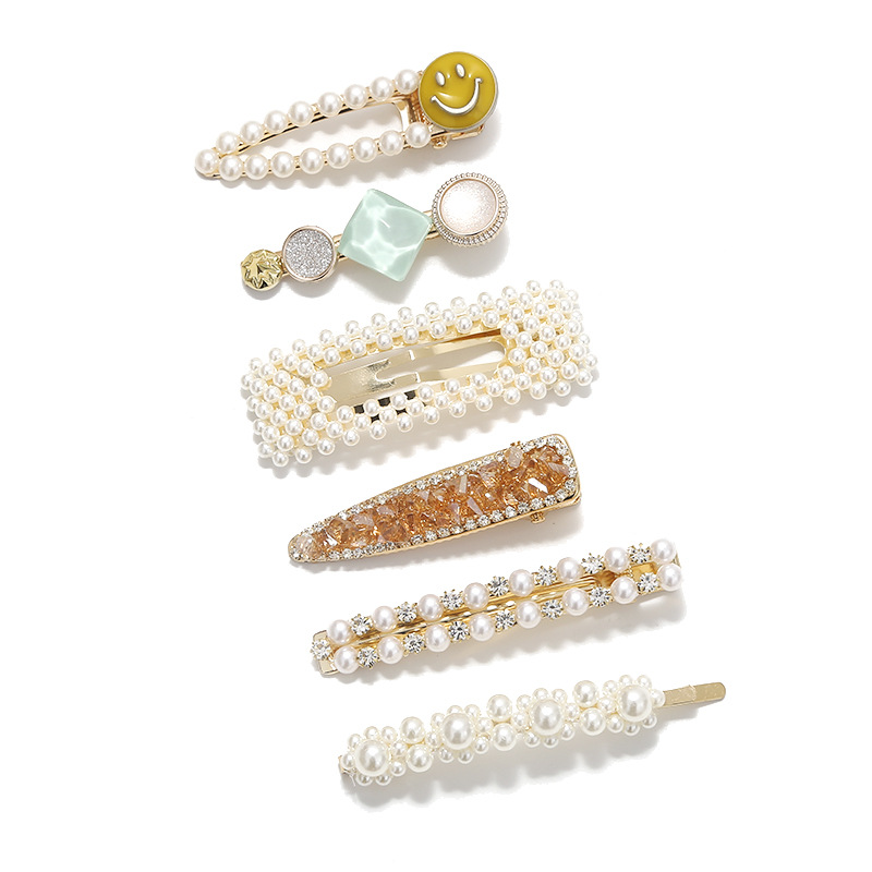 korean ins barrettes set pearl hair clip headdress girl bar clip side clip bang clip all-match adult hair accessories Item Picture