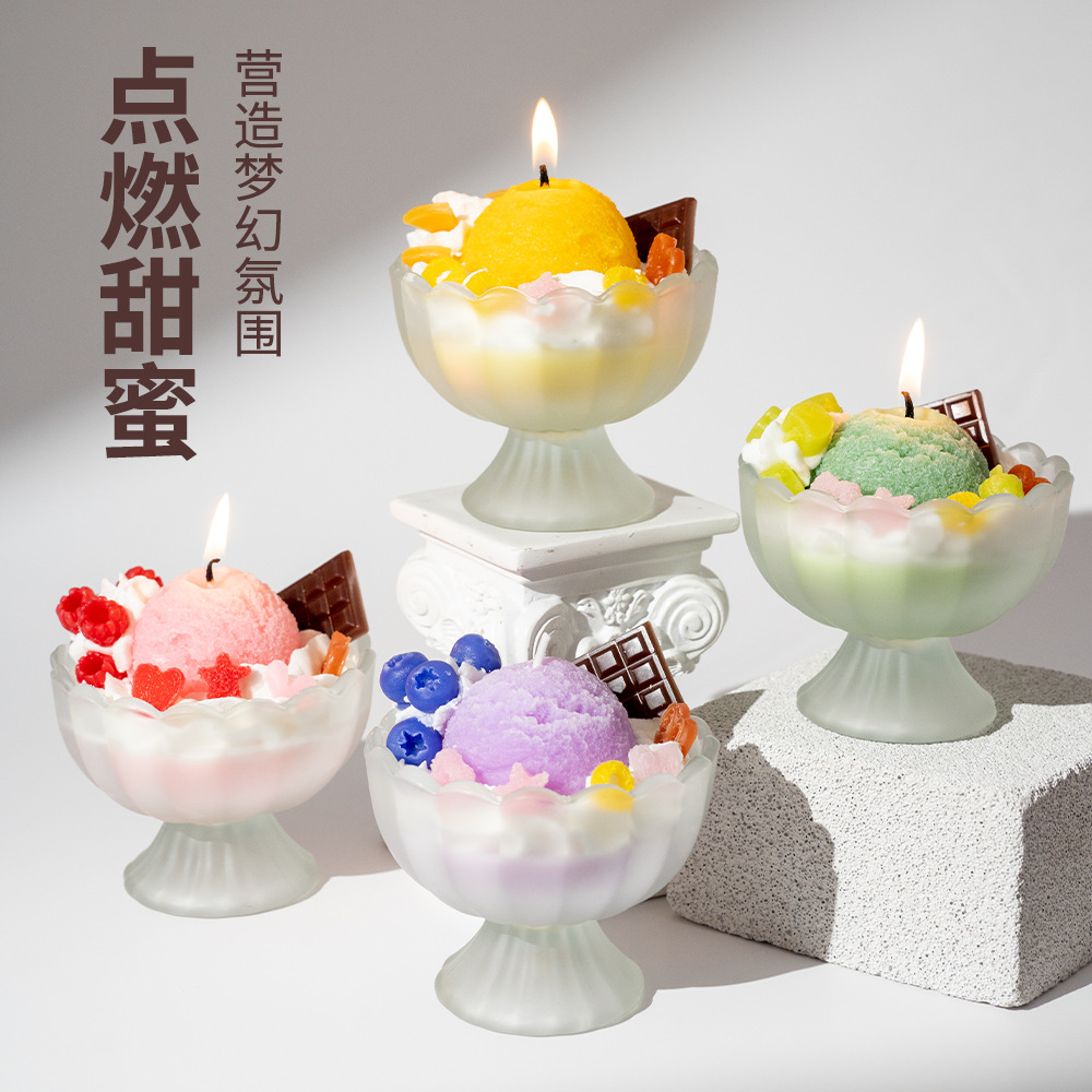 summer fruit ice cream creative exquisite shape yogurt cup soy wax birthday gift hand gift aromatherapy candle Specification drawing