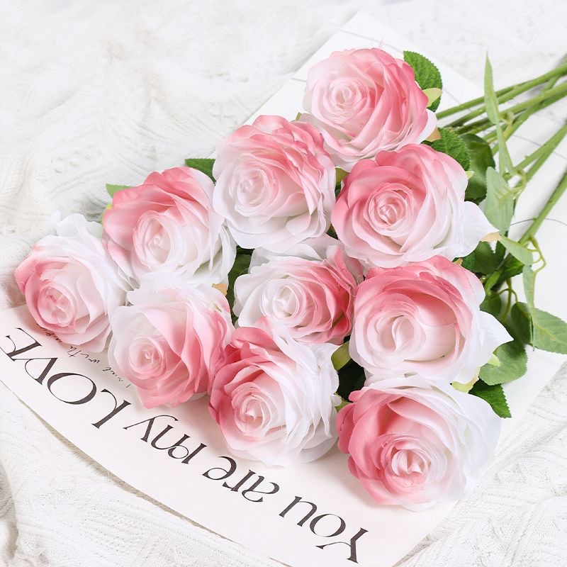 ins ice crushing rose wholesale artificial flower blue rose living room decoration valentine's day fake flower wedding hall scene layout details Picture