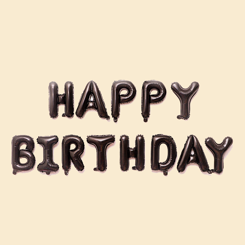 16-inch happy birthday letter set happybirthday aluminum balloon pendant aluminum foil ball celebration Item Picture