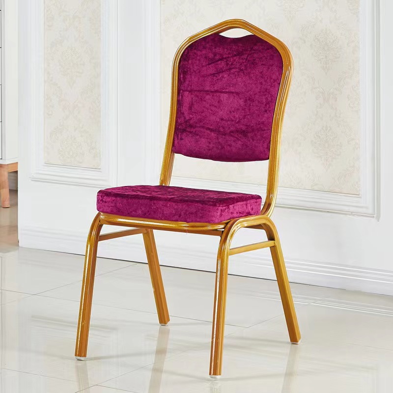 hotel chair banquet hall chair activity conference commercial iron chairs dedicated for restaurants wedding chair red backrest chair Item Picture