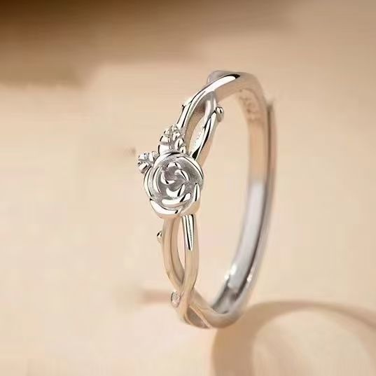 wheat and rose ring couple couple rings student version couple rings couple girlfriends' gift couple must match all-matching full figure