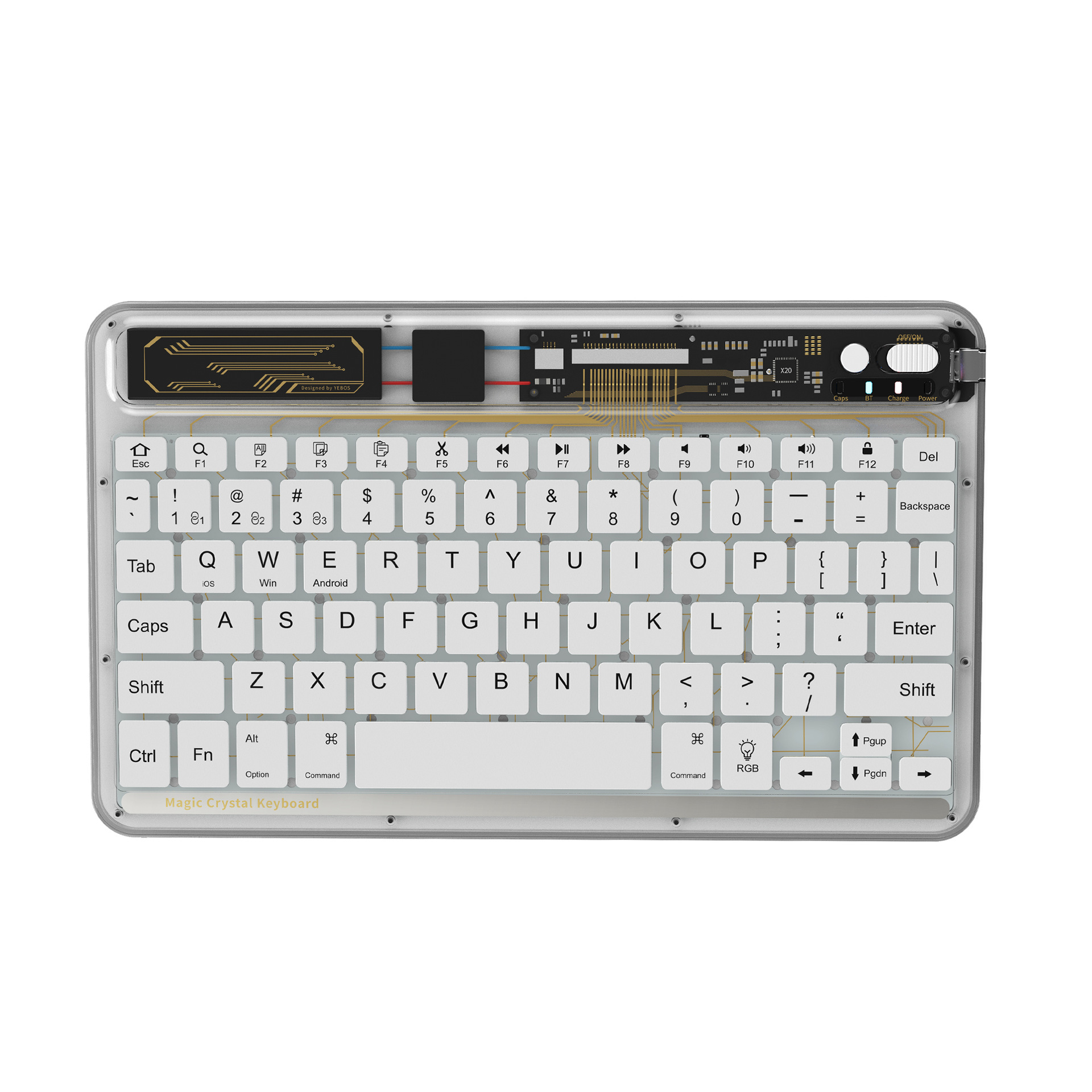 benwis bluetooth keyboard transparent keyboard for apple ipad huawei android phone tablet rechargeable details Picture