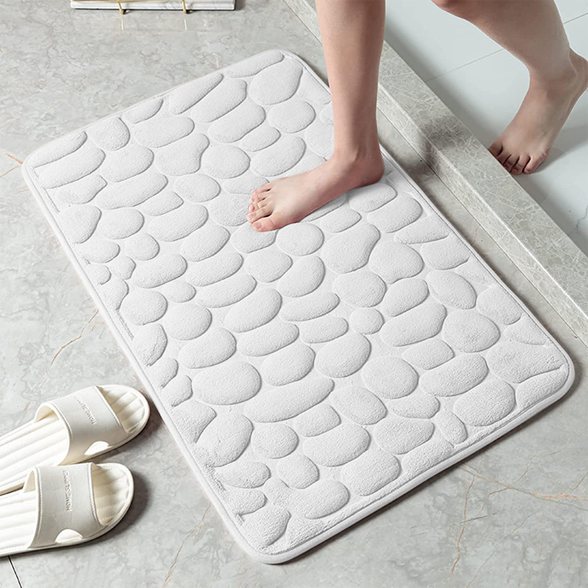 goose egg stone pattern floor mat memory foam bathroom bathroom absorbent door mat non-slip mat carpet Item Picture