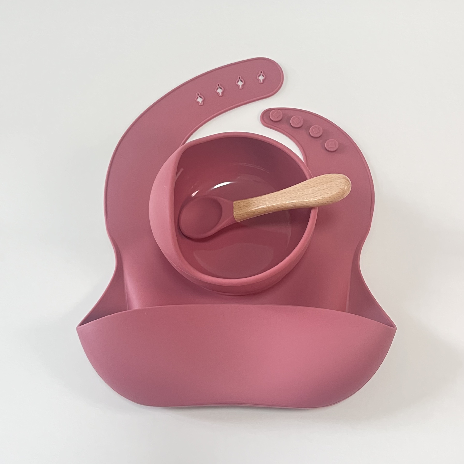 maternal and child supplies children's tableware set baby solid food bowl spoon silicone tableware baby food supplement tools bowl with suction cup details Picture