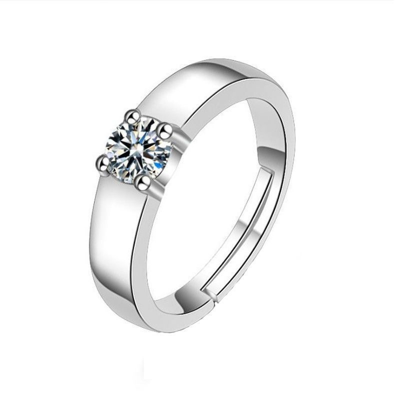 simulation classic six-claw ring female open diamond ring niche moissanite ring european and american luxury foreign trade ornament manufacturer full figure