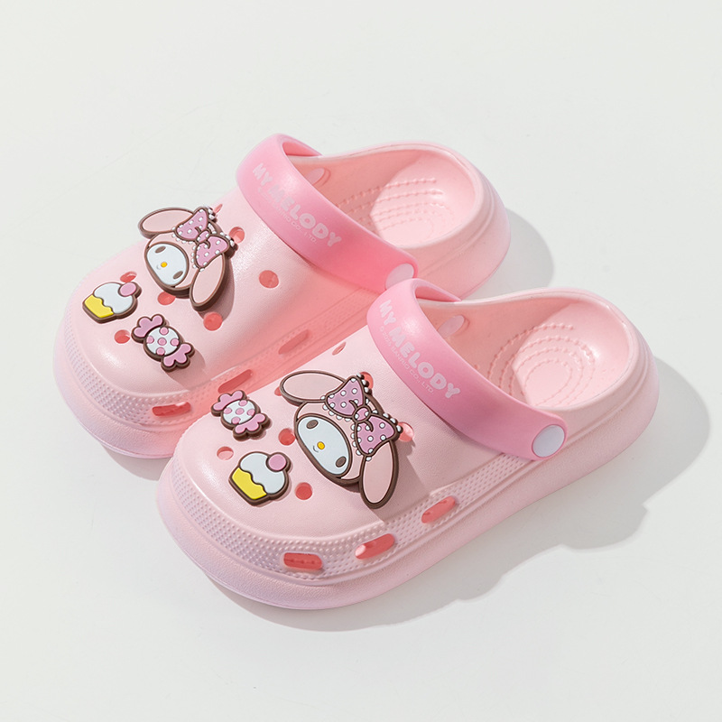 sanrio summer new children's hole shoes girls' princess beach shoes closed toe sandals soft bottom middle and big children slippers Specification drawing