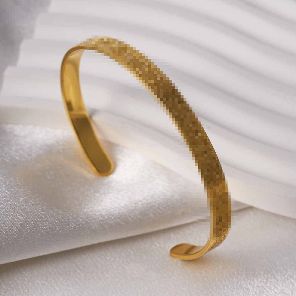 6mm cross-border rune corrosion bracelet niche personality all-match environmental protection alloy bracelet c- type split ring bracelet Specification drawing