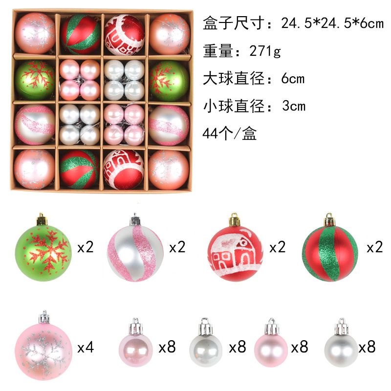 hong kong love christmas decoration colorful ball gift set creative color painted christmas ball party christmas tree hanging ball pendant Item Picture