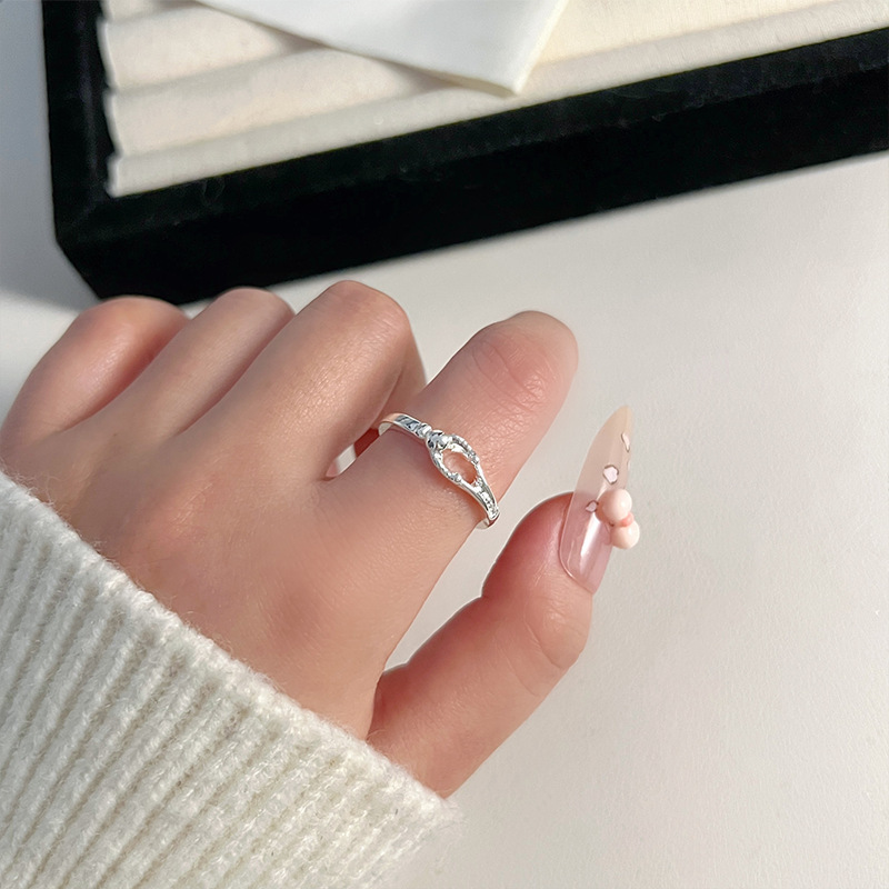 s925 sterling silver light luxury minority design index finger ring pairs love heart-shaped ring women's simple fashion personality open ring Application Scenario