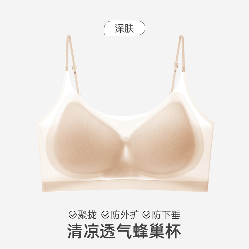 ice silk ultra-thin seamless underwear women's wireless small chest push up invisible summer sweat absorbing breathable comfortable back shaping bra Application Scenario