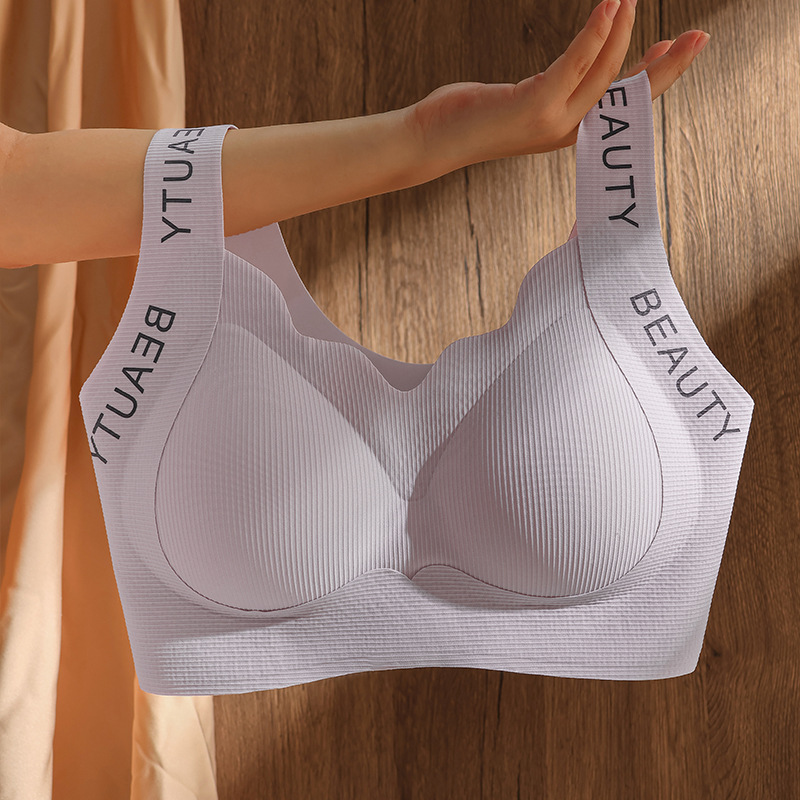 breast holding anti-sagging lifting underwear for women thin and comfortable plus size plump girls seamless wireless beauty back heat shaped bra details Picture