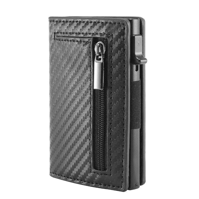 new leather wallet for man automatic pop-up credit card box ultra-thin rfid anti-theft card swiping bag metal card holder Application Scenario