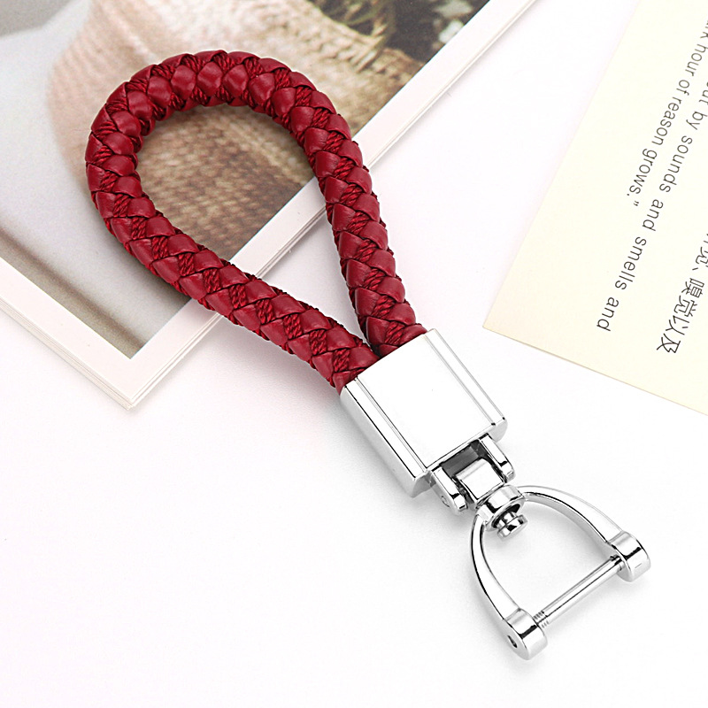 customized braided rope keychain metal car key case accessories business creative activities practical gift customization full figure