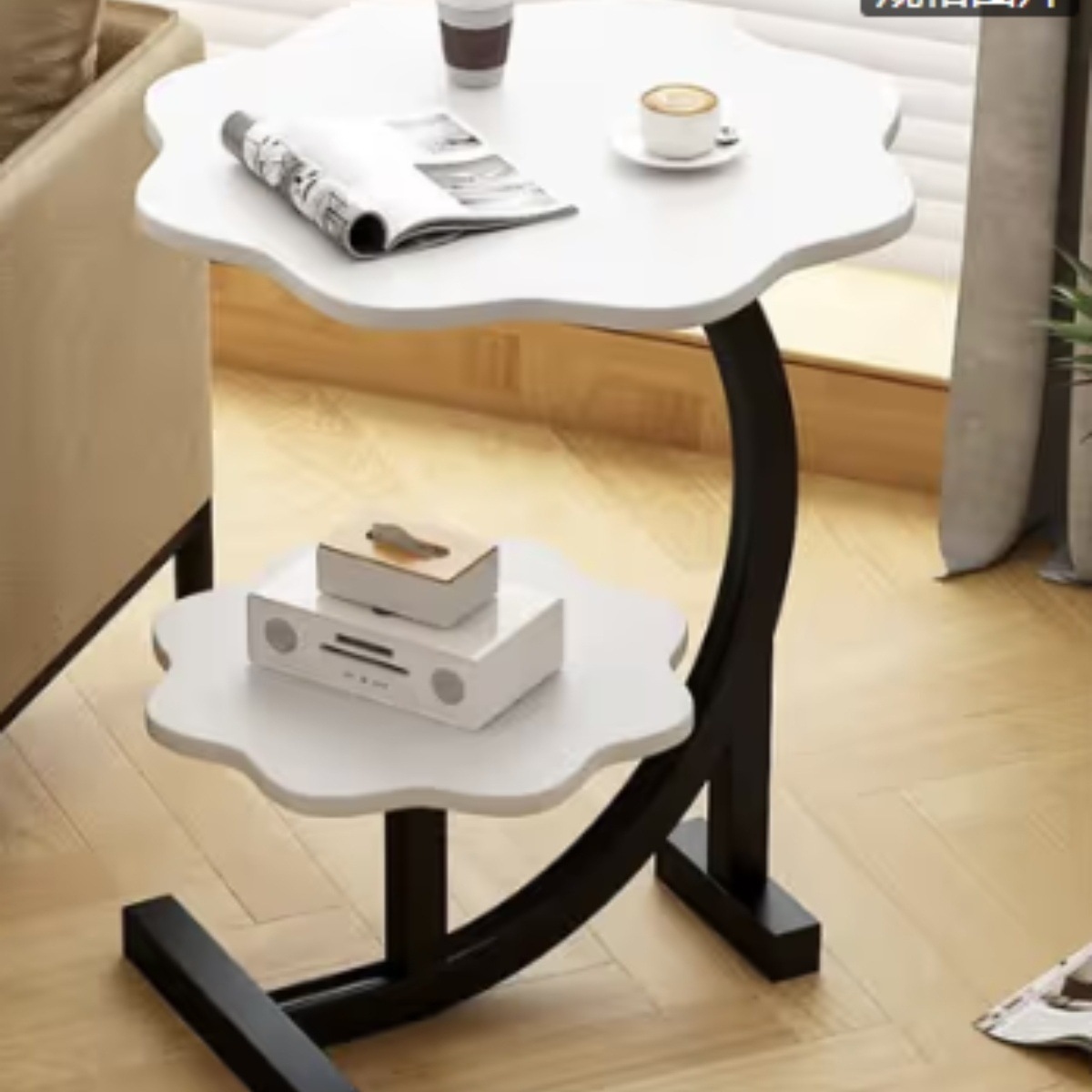 flower side cream style small coffee table bedside small table living room sofa side table rental room simple small furniture Item Picture