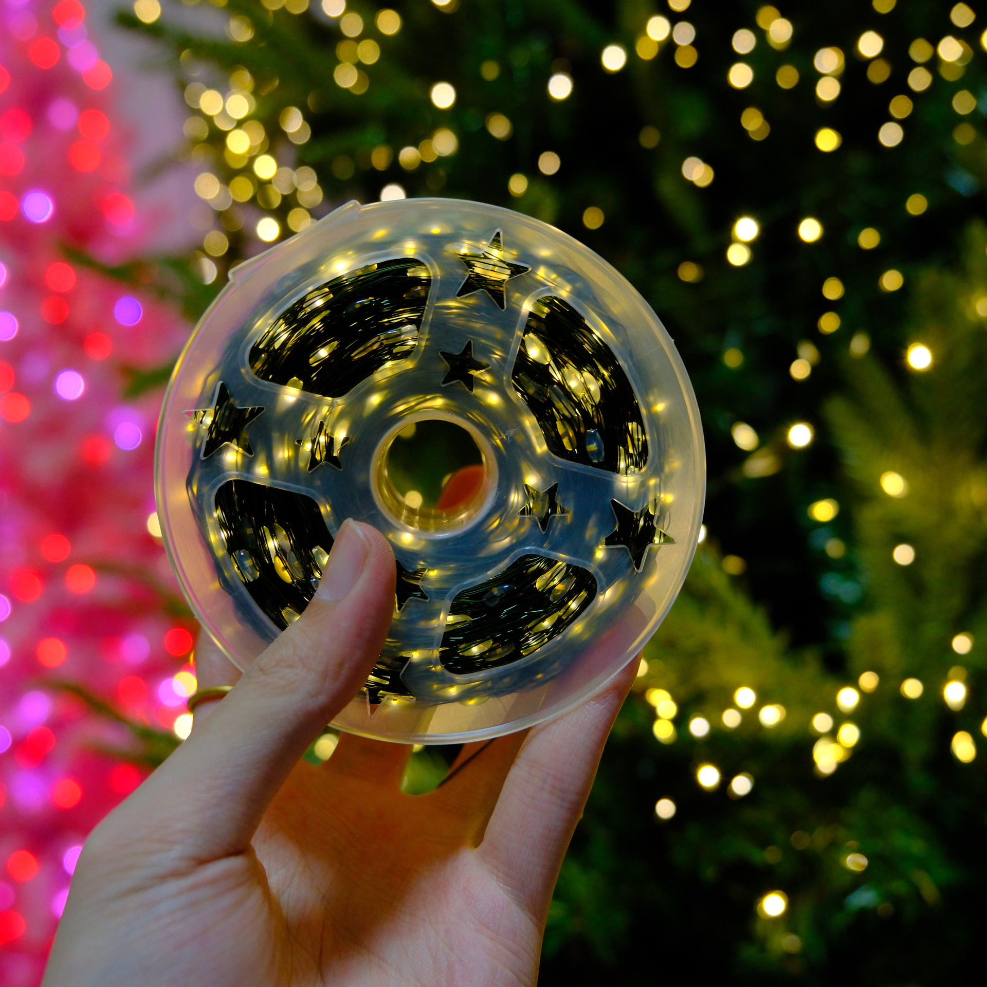 cross-border green wire copper wire christmas tree lamp string remote control firecrackers light flower green rattan starry garden decorative light Application Scenario
