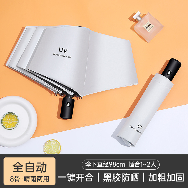 ten-bone automatic folding umbrella wholesale vinyl sun umbrella rain or shine dual-use umbrella sun umbrella advertising umbrella printed logo details Picture
