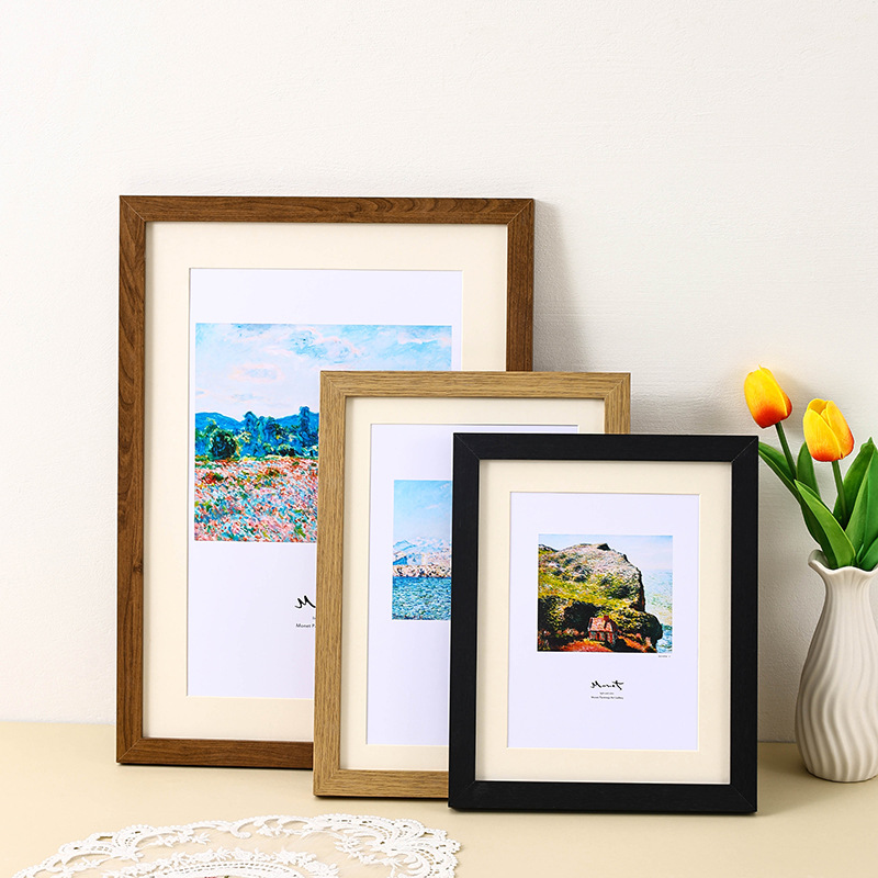 simple photo frame mounted picture frame wall-mounted a3-inch 16-inch table a4-inch 4-open 8k puzzle frame creative photo wall wooden details Picture