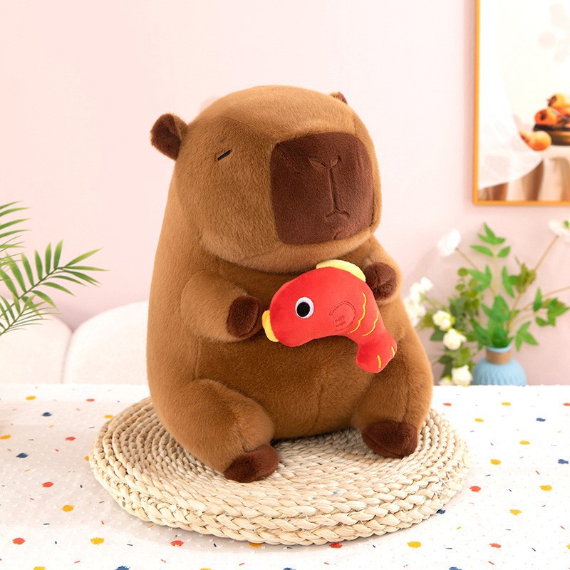 internet celebrity koi capybara plush toy cute capybara figurine doll new year gift guinea pig doll cross-border full figure