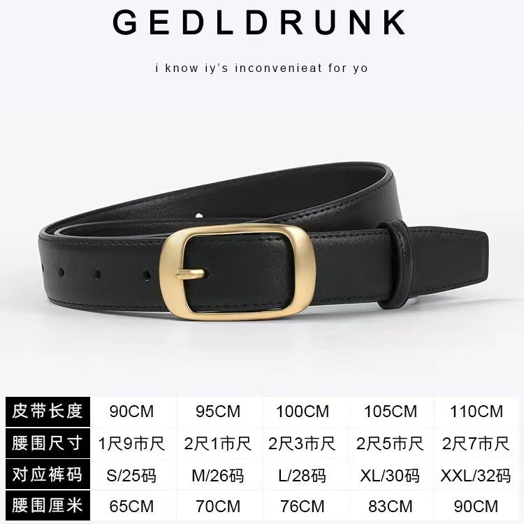 women's belt genuine leather made korean versatile new waist belt ladies' pin buckle fashion decorative jeans ins style simple Item Picture