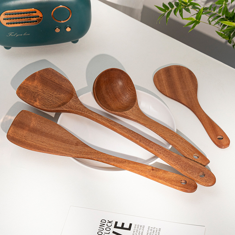 ebony household wood spatula non-stick pan spatula new chinese spatula wholesale cooking spoon and shovel kitchenware set Application Scenario