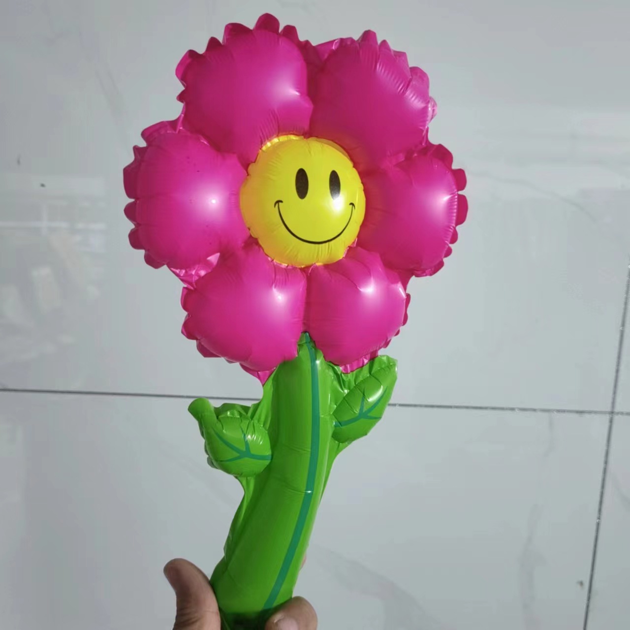smiling face little daisy sunflower hand-held bar flower balloon children's birthday decoration kindergarten reward promotional gifts full figure