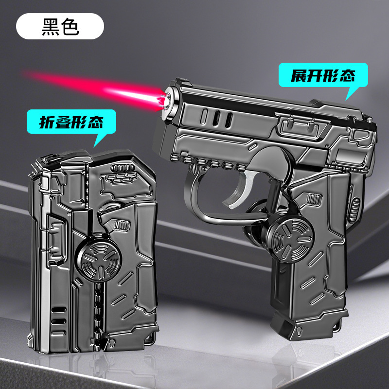 trending creative personalized decompression gyro folding pistol lighter fingertip windproof for boyfriend creative cross-border hot Item Picture