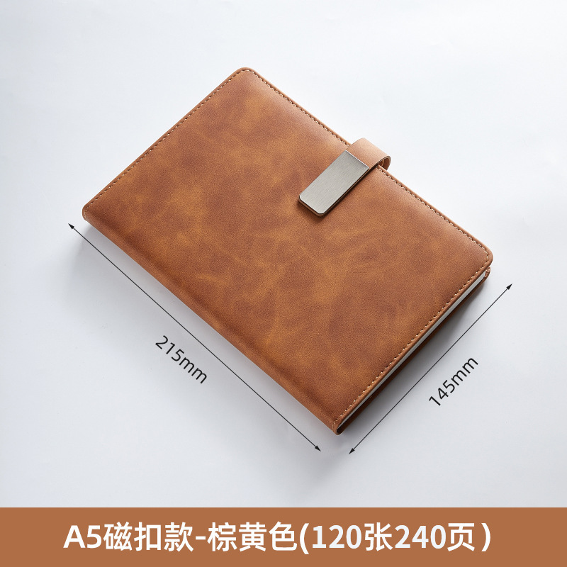 a5 notebook custom logo business office gift thickened soft leather good-looking buckle notepad gift box notebook full figure