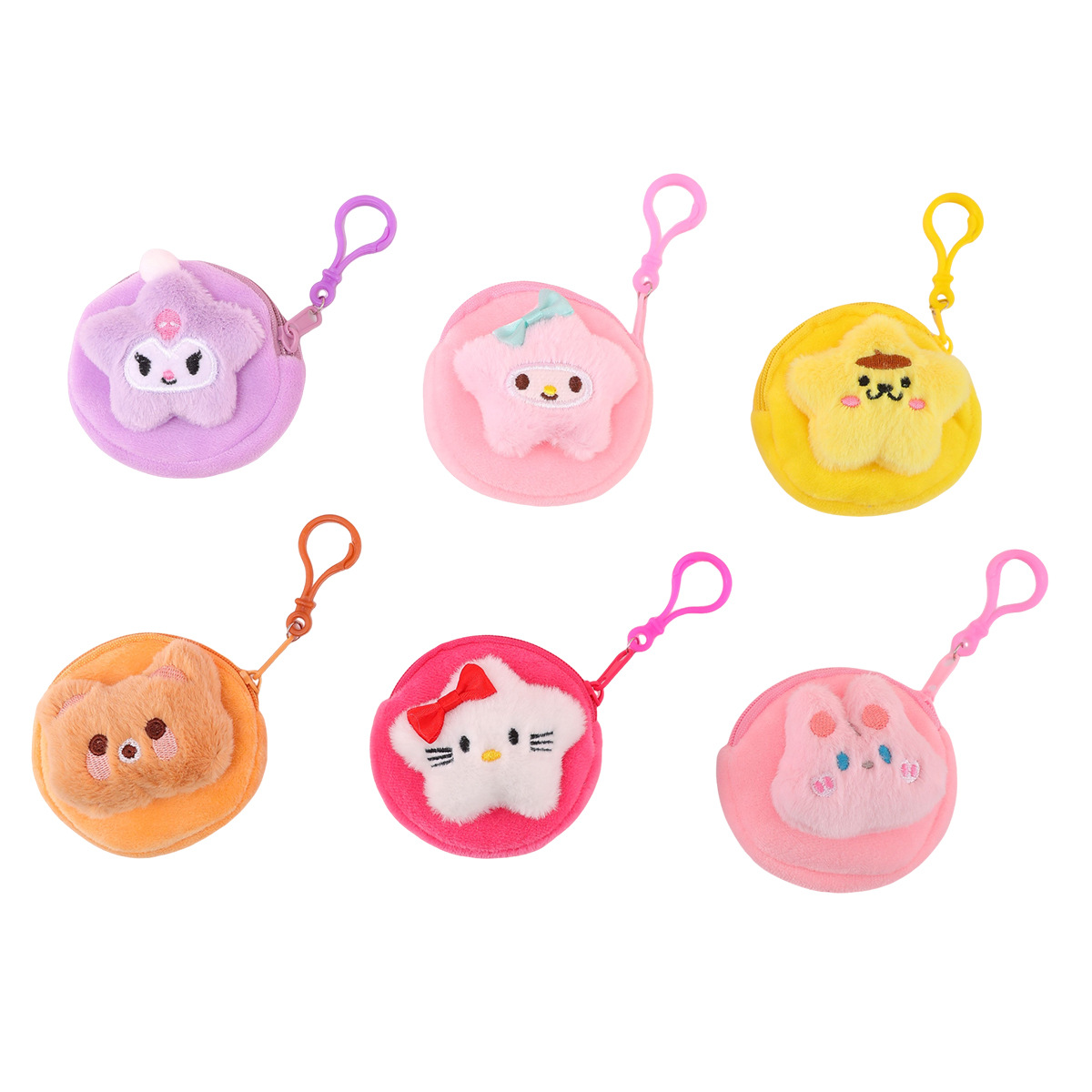 japanese cute girl heart plush coin purse hanging bag mini coin coin headset cable storage bag card holder Item Picture