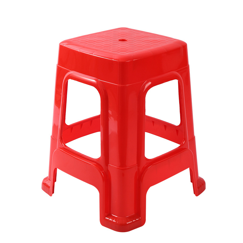 plastic stool household padded chair living room bench adult dining table high stool stackable square stool cooked plastic stool wholesale Item Picture