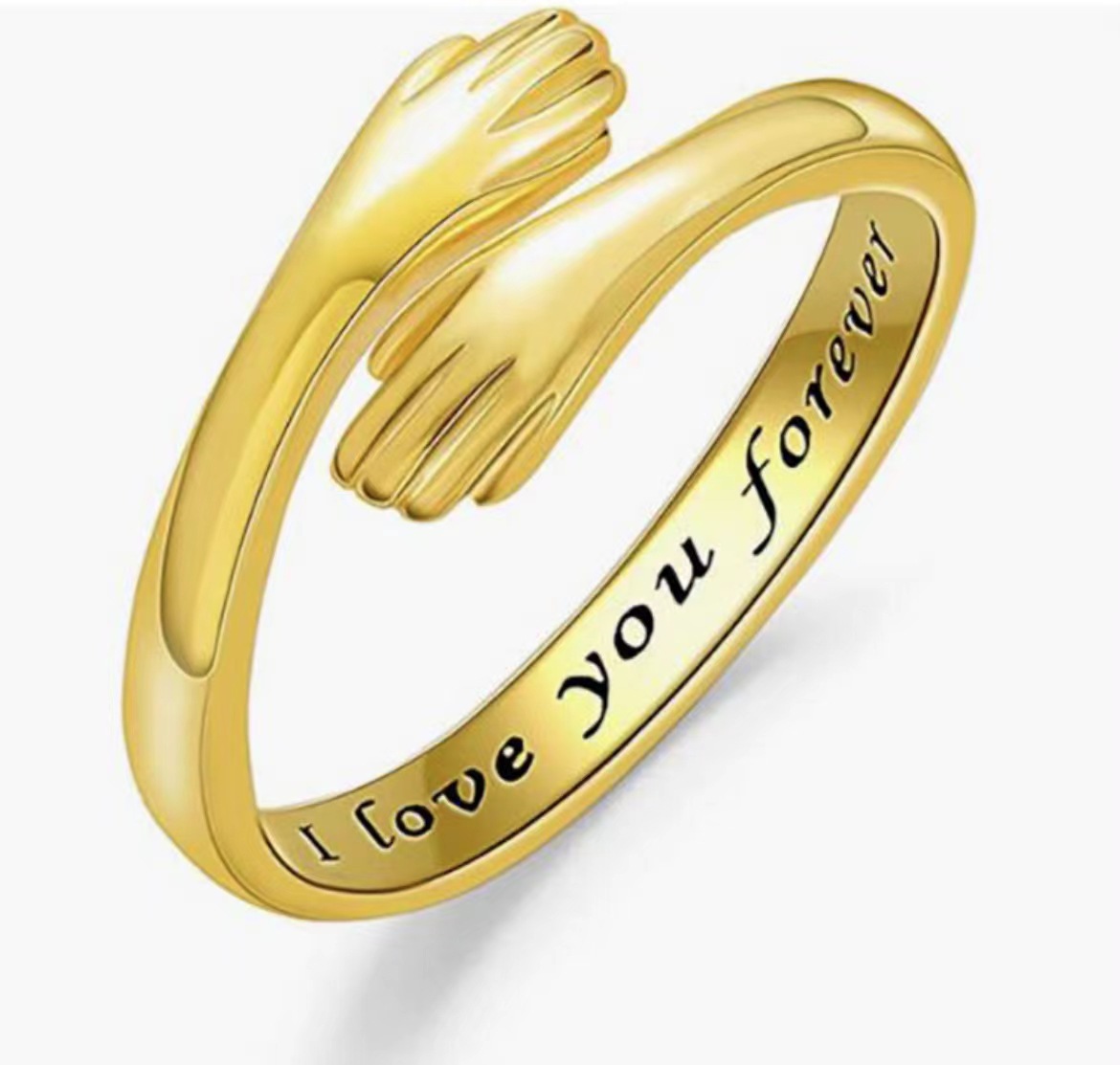 dibo s925 sterling silver hand hug ring women's simple fashion amazon cross-border hot ornament factory wholesale details Picture