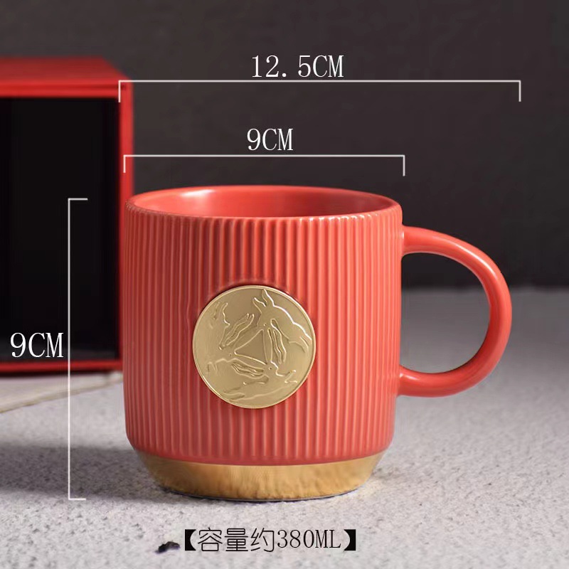 xingba style ceramic bronze mug office coffee cup desktop cup ceramic water cup advertising gift printed logo Application Scenario