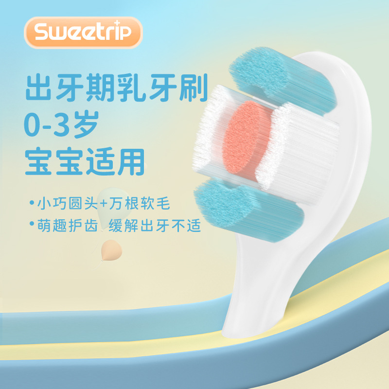 japanese brand soft fur children's toothbrush cartoon dinosaur 0-3-6-12 years old baby and infant children soft-bristle toothbrush Application Scenario