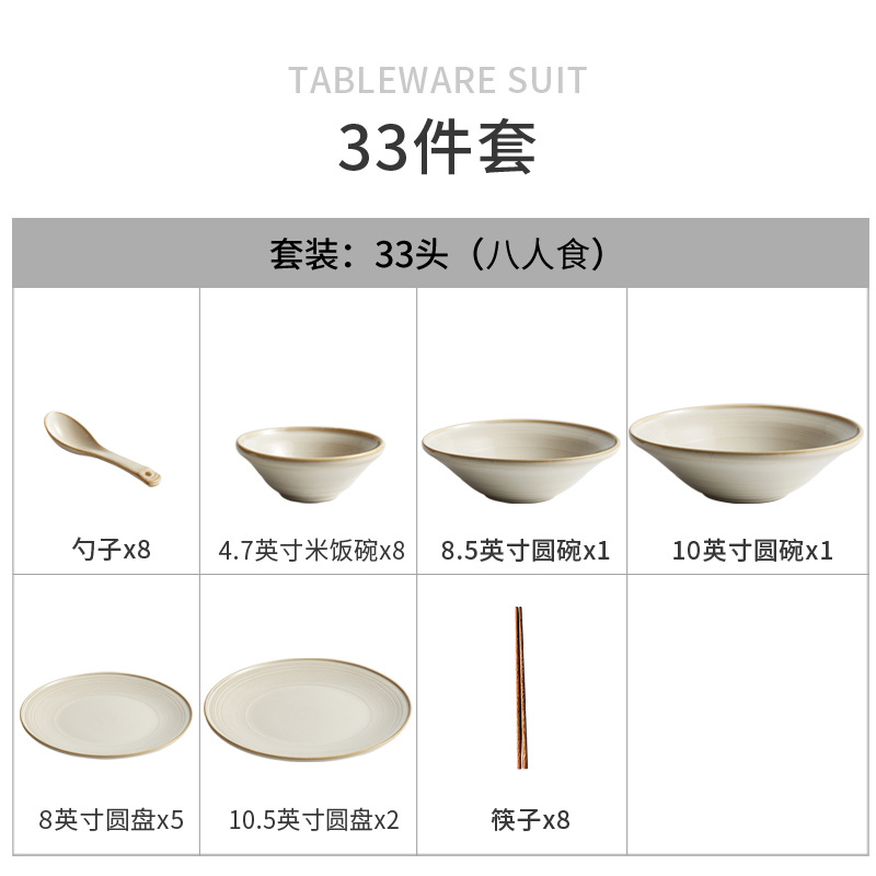 bowl and dish set household minimalist modern high-grade light luxury housewarming ceramic japanese style plate bowl 2023 new tableware Application Scenario