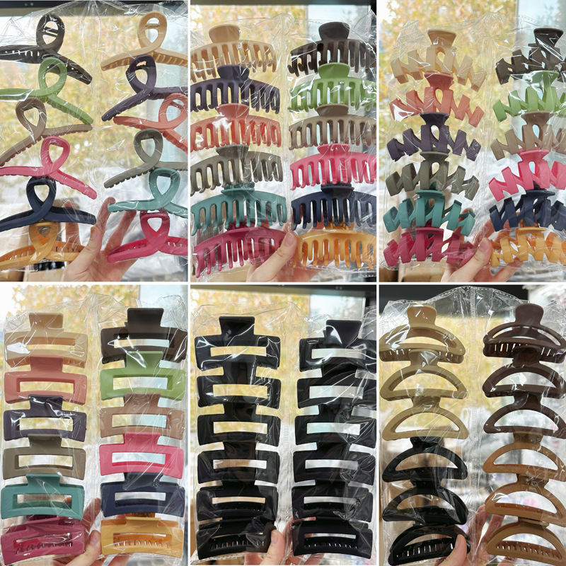 amazon cross-border rubber paint oversized grip back head shark clip hair volume more than barrettes two yuan hair accessories wholesale full figure