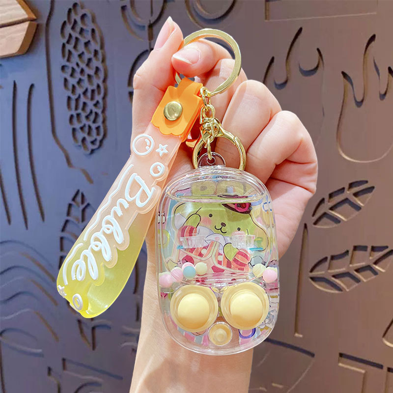 creative decompression game water shooting keychain cartoon sanrio car key chain schoolbag pendant small gift details Picture
