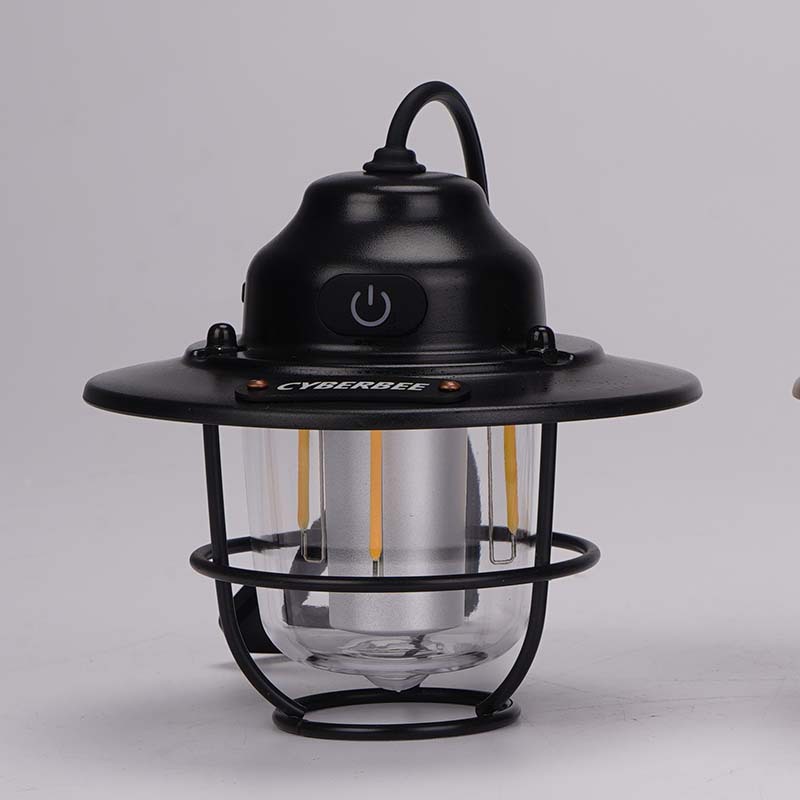 cyberbee retro camping lamp camping lantern typec portable rechargeable light electrodeless dimming outdoor chandelier emergency details Picture