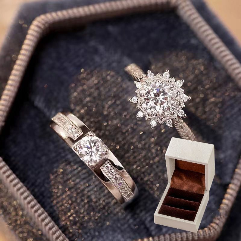 simulation fake diamond ring couple wedding rings adjustable mouth ring for wedding photo ceremony props Application Scenario