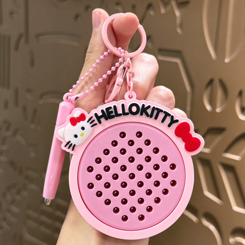 creative decompression magnetic steel ball drawing board keychain schoolbag pendant car key chain storage ornaments children's gifts Item Picture