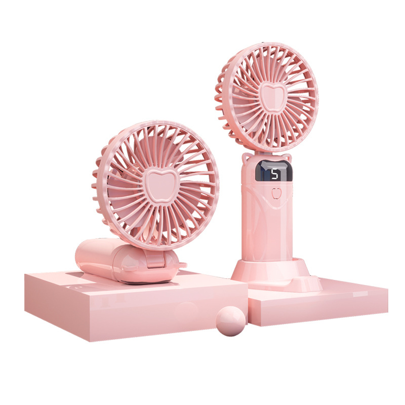 handheld fan mini portable folding fan digital display usb rechargeable small fan cross-border wholesale gift customization Item Picture