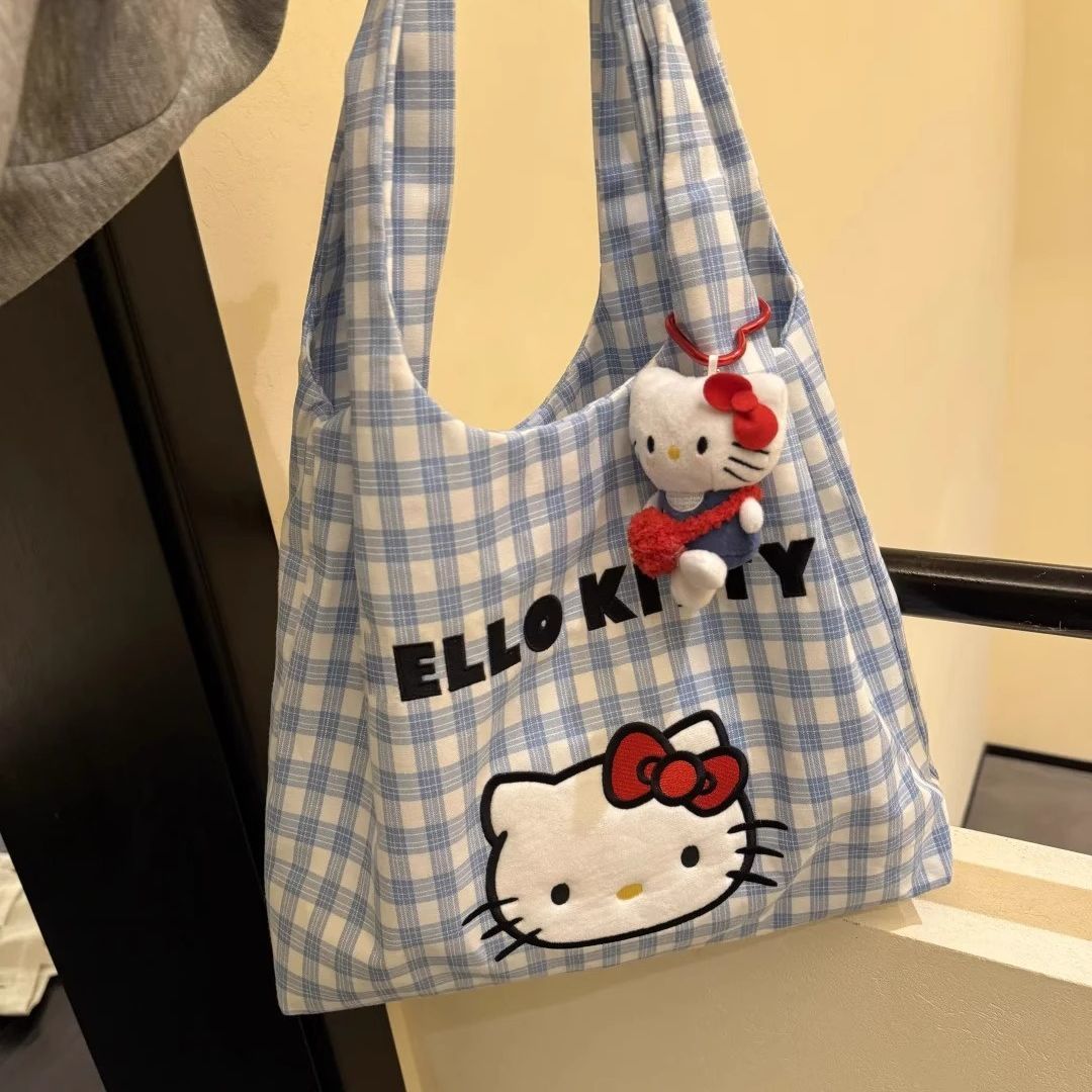 cute  shoulder bag girl heart large capacity handbag good-looking all-match cartoon canvas bag shopping bag full figure