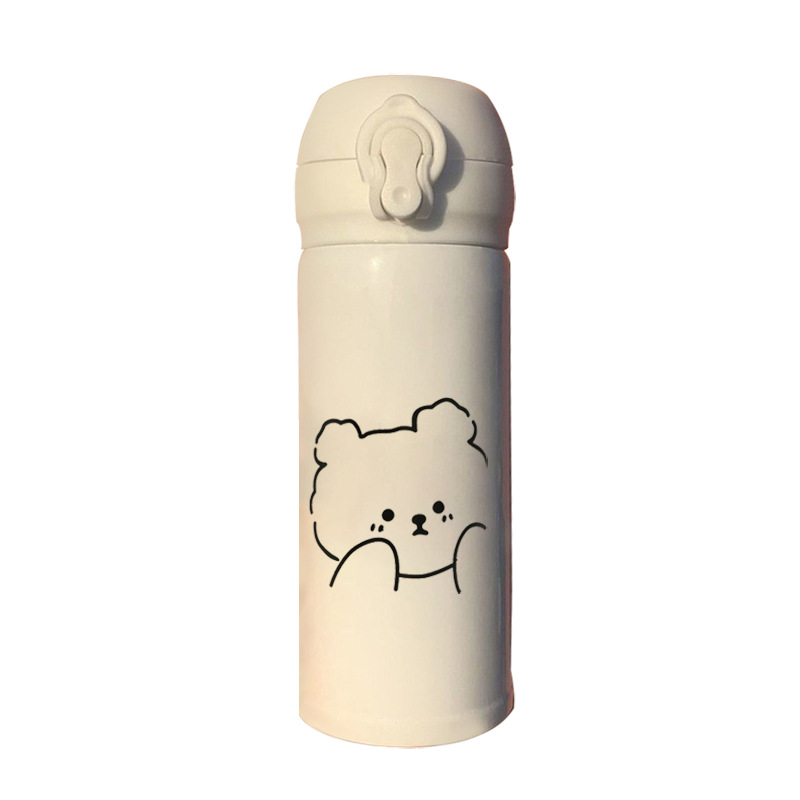 bear water cup girl cute good-looking stainless steel vacuum cup large capacity portable cartoon water cup children cup Item Picture
