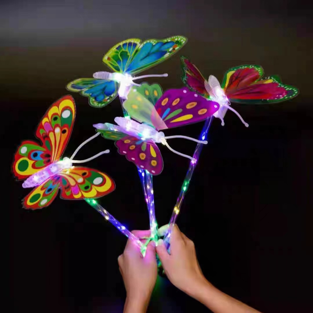 new internet celebrity luminous swing butterfly colorful flash handheld glow stick bounce ball stall supply toy wholesale Application Scenario