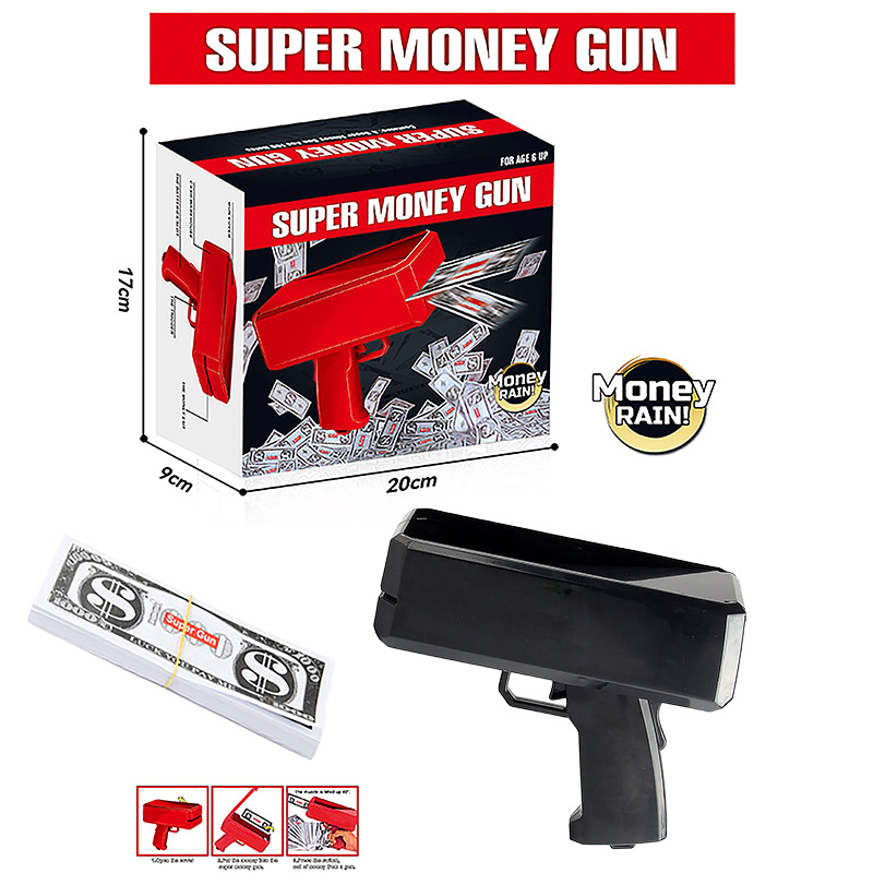 cross-border money spray gun us $jinqiang money spray gun toy money shooting bill gun toy gun source manufacturer money gun Specification drawing