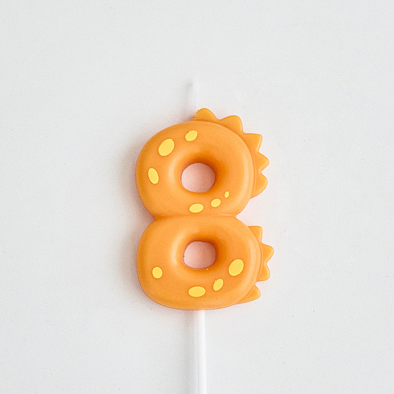 cartoon dinosaur digital candle boy color birthday plug-in components baby full-year decorative cake photo props layout details Picture