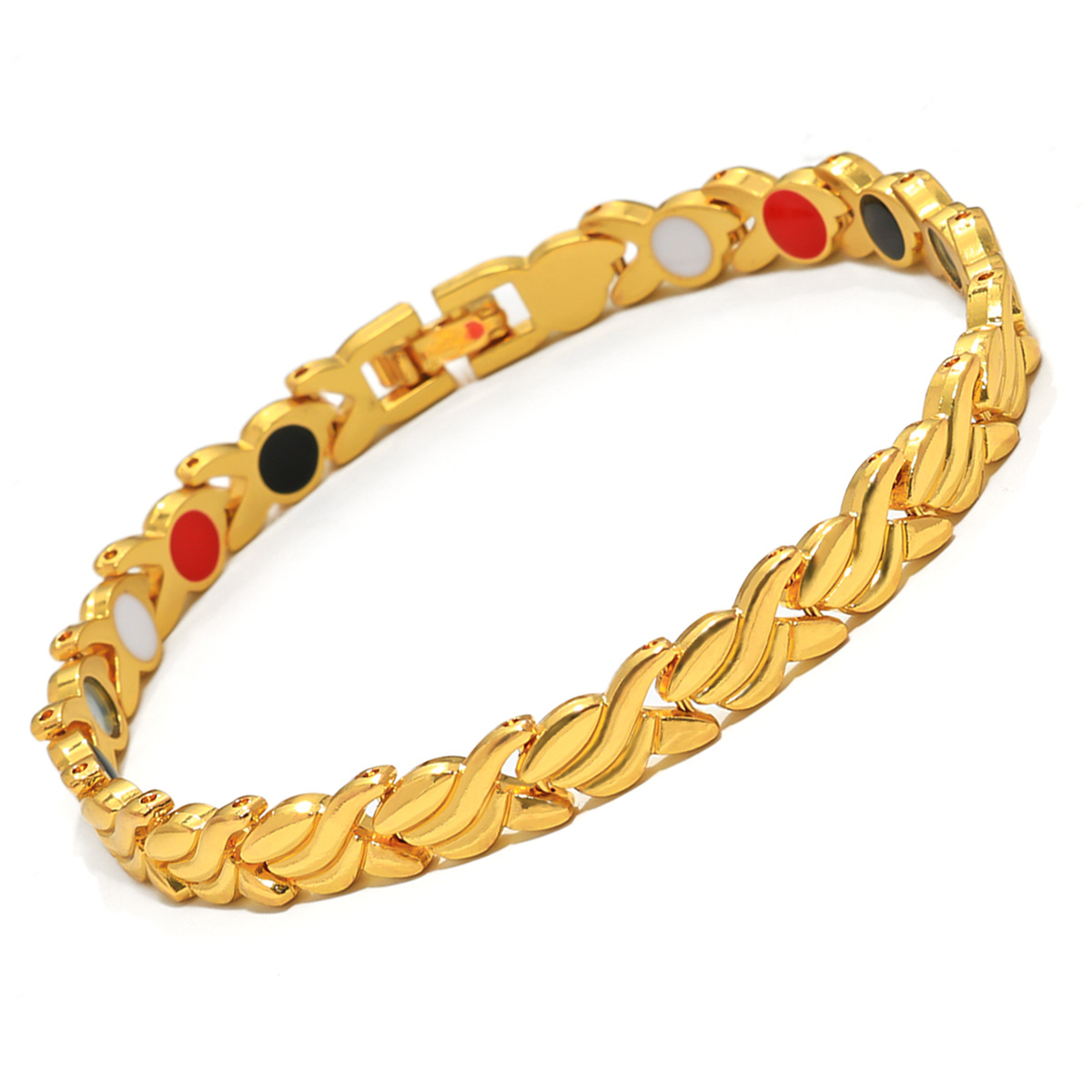 europe and america cross border popular bracelet men's and women's fish wheat-shaped magnet bracelet metal couple bracelet anklet ornament Application Scenario