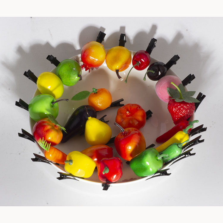 grass bean sprouts hairpin fruit barrettes yuan ornament scenic spot night market stall headdress performance jewelry ornament children's hair accessories Specification drawing
