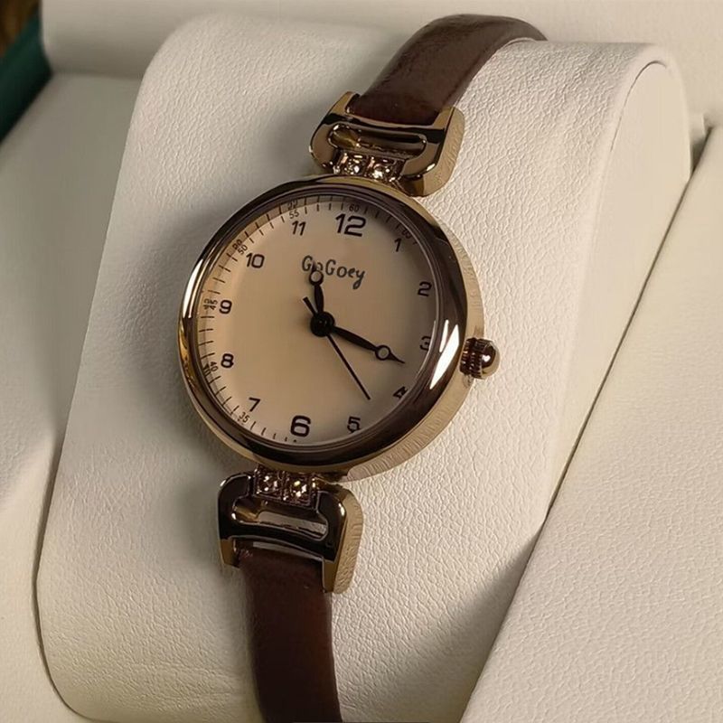 retro examination watch women's student ins good-looking light luxury british classic style small dial women's quartz watch full figure