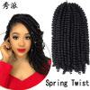 xuchang chemical fiber wig factory crochet spring twist little spring braid wrapped tube curly chemical fiber wig full figure