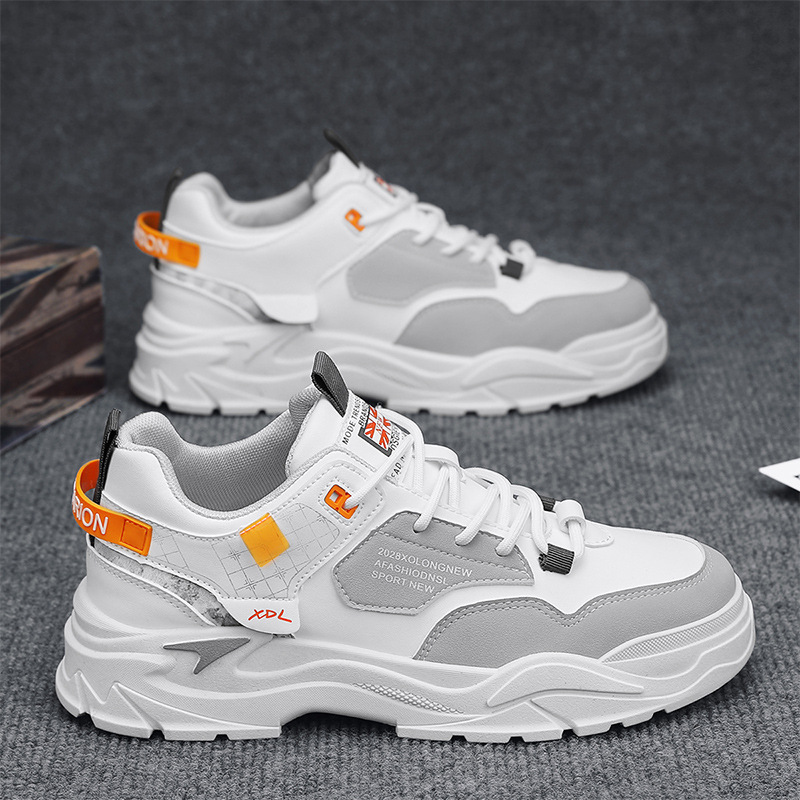 men's shoes spring versatile leisure cargo board shoes work leather waterproof non-slip sports increased by easy wear tide shoes thumbnail